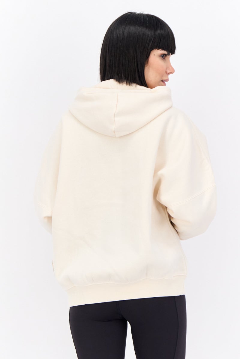 adidas Originals Women Sportswear Fit Long Sleeves Outdoor Hoodies, Off White  - Image 3