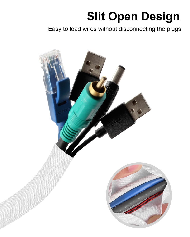 Secbolt Cord Protectors from Pets No Chew, 10ft - 1/2 inch Ultra Durable Cord Covers for Pets, Bite-Resistant Cable and Wire Protector for Cats, Dogs, Rabbits - White - Image 2