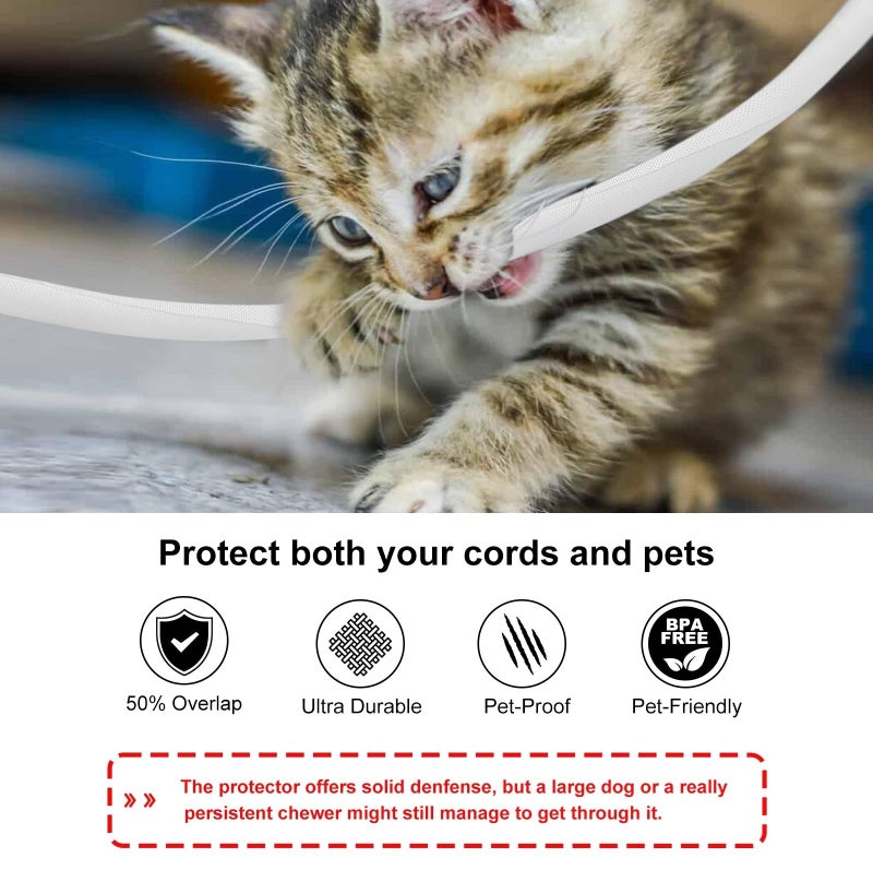 Secbolt Cord Protectors from Pets No Chew, 10ft - 1/2 inch Ultra Durable Cord Covers for Pets, Bite-Resistant Cable and Wire Protector for Cats, Dogs, Rabbits - White - Image 3