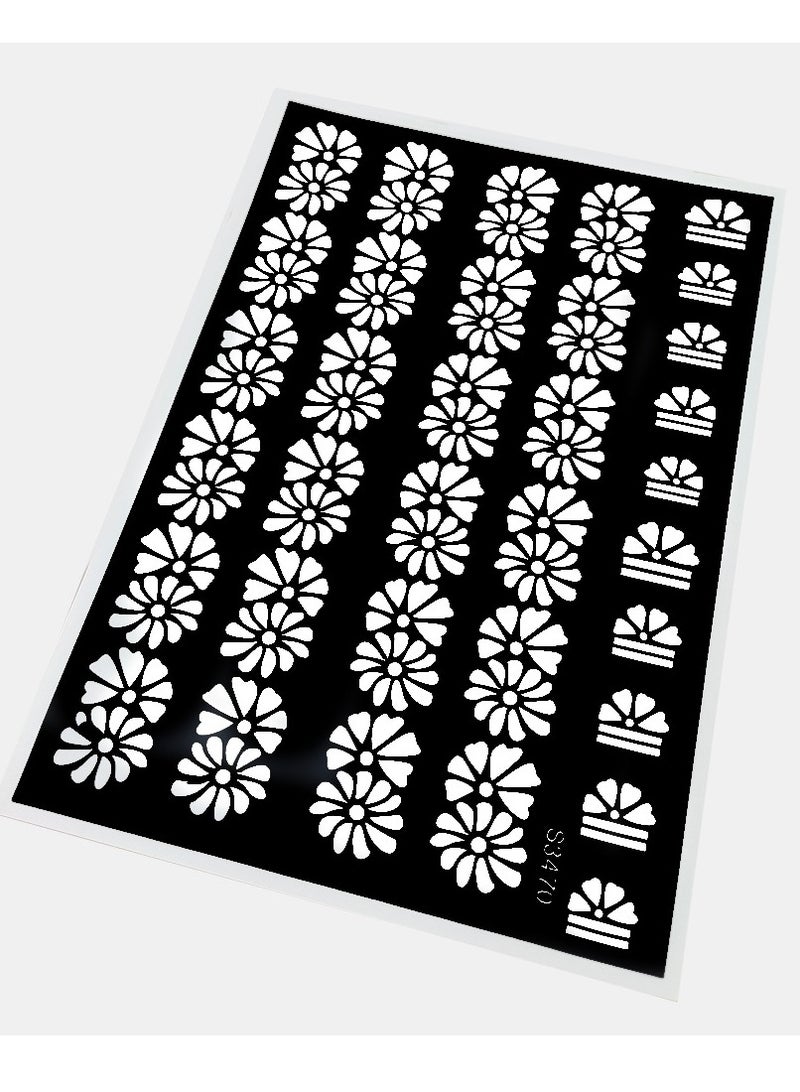 AROAQ Henna Tattoo Stencils,  Indian Temporary Tattoo Templates, Multi-purpose Removable Tattoo Stickers, Durable Body Art Stencil For Women Girls And Kids, ( S3470, 1Pc ) - Image 1