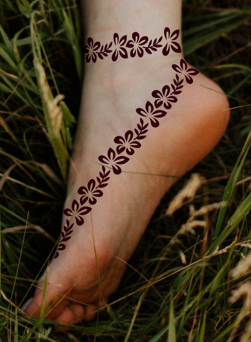 AROAQ Henna Tattoo Stencils,  Indian Temporary Tattoo Templates, Multi-purpose Removable Tattoo Stickers, Durable Body Art Stencil For Women Girls And Kids, ( S3470, 1Pc ) - Image 2