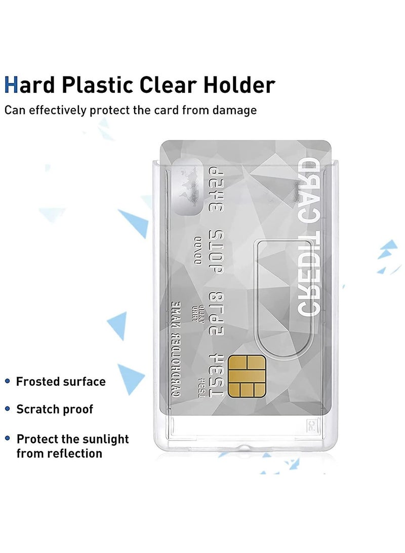 XiuWoo Heavy-Duty Badge Holders Rigid Hard Plastic ID Access Vertical Holder Dual 2-Sided Transparent Credit Card Protector Case(10 Pieces) - Image 4