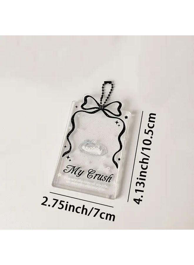 My Crush Design EVA Card Holder With Keychain 1 Piece 3 Inch Black Backpack Pendant Accessory - Image 2