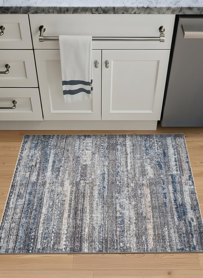 Bloom Rugs Washable Non-Slip 3' x 5' Rug - Gray/Blue/Blush Modern Abstract Area Rug for Living Room, Bedroom, Dining Room, and Kitchen - Exact Size: 3' x 5' - Image 2