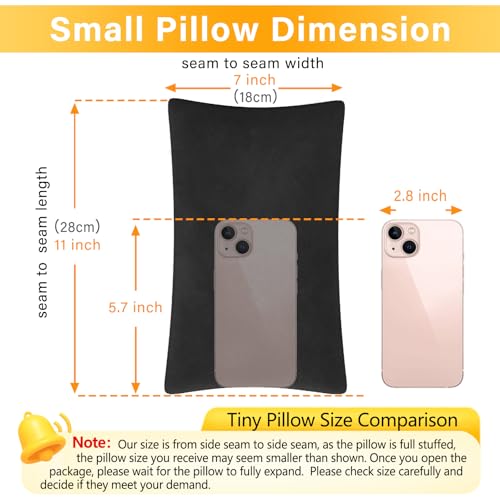 1 MIDDLE ONE 2 Pack Small Pillow, Memory Foam Mini Pillow 11 X 7 Inches for Travel, Sleeping, Nap and Neck, Knee, Lumbar Support, Tiny Cushion for Pet, Dogs (Black) - Image 3