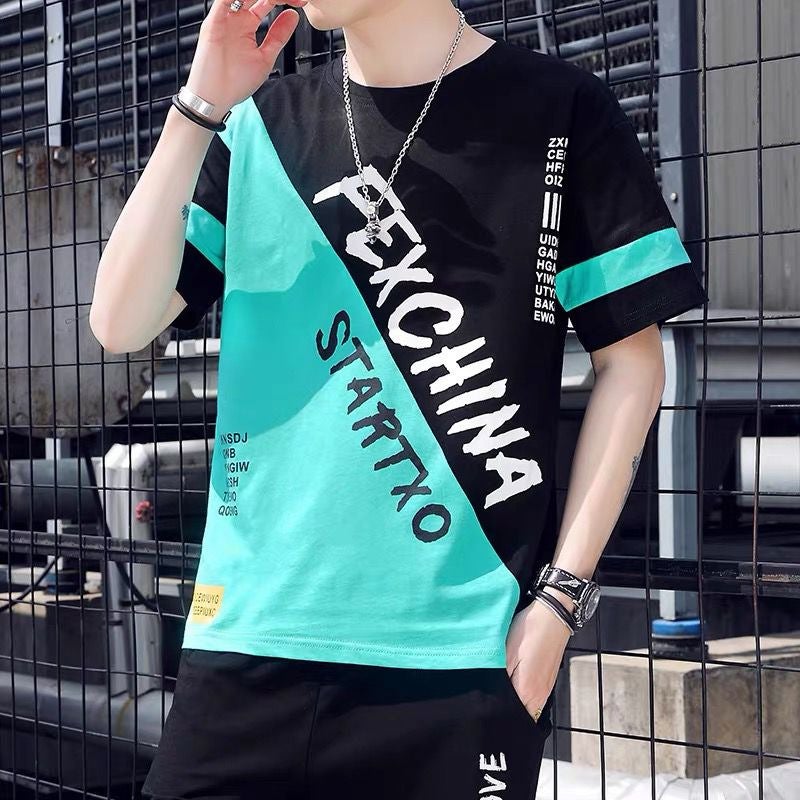 Short-Sleeved T-Shirt Men'S Summer Loose Trbottomy Brand Ins Trbottomy Casual Boys' Large Size Bottoming Half-Sleeved Tops T-Shirts For Men - Image 1
