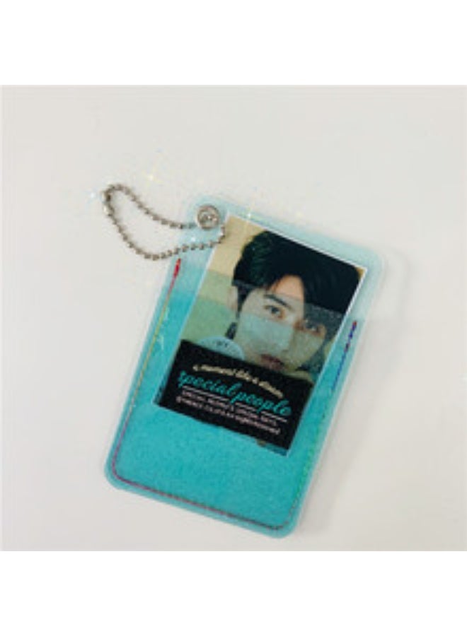 NIBEMINENT 1 - Piece Thence Kpop Photo Card Holder Pendant Key Chain ID Badge Holder ID Card Holder Photo Card Protector for School ID Office ID Access Card for Women Girls - Image 1