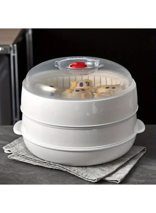 3 قطع جهاز بخار متعدد الطبقات للميكروويف، أدوات طهي مطبخية للخضروات والأرز والسمك - Image 1
