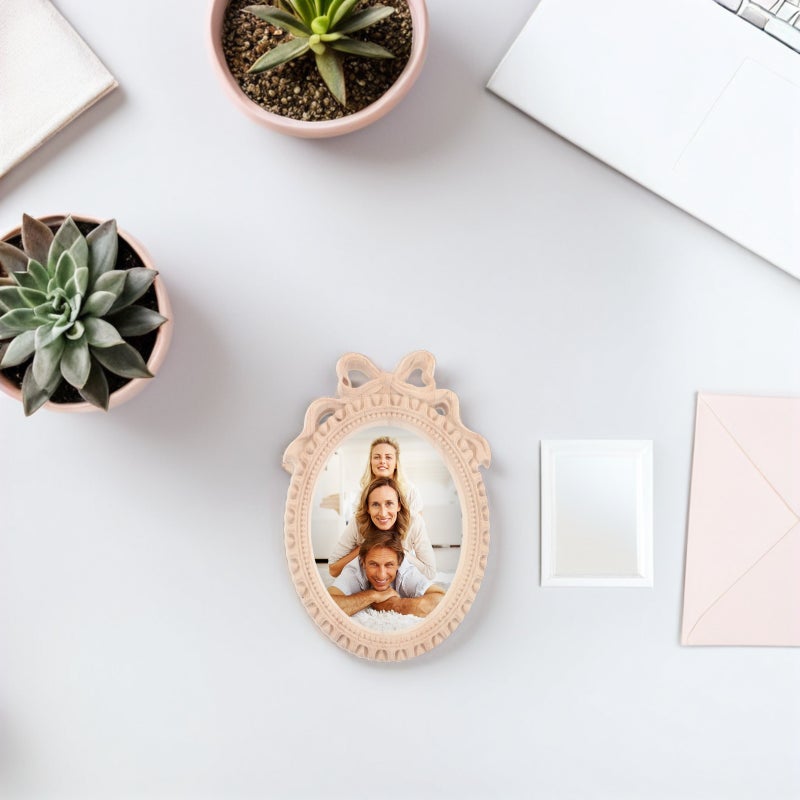 Vintage Wood Carved Picture Frame With Intricate Sculptural Design - Rustic Retro Photo Frame For Desktop Display Family Photos - Artwork Display - Image 5