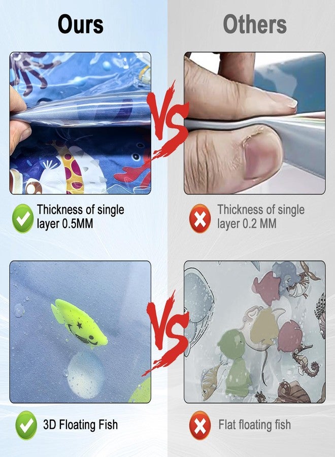 Baoyemes Inflatable Cat Dog Baby Water Mat Toy, [Newly Upgraded, 2 Layers Thickened] Premium Anti-Scratch Leak Proof Mat, with Floating Fish for Indoor Kitten Cats & Kids to Swatting Exercise Hunting (Dolphin) - Image 5