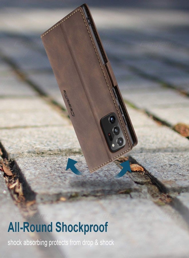 Kowauri جراب Kowauri لهاتف Galaxy Note 20 Ultra، جراب محفظة جلدي بتصميم كلاسيكي مع فتحة للبطاقات وإغلاق مغناطيسي، جراب قابل للطي لهاتف Samsung Note 20 Ultra 5G (لون القهوة) - Image 5