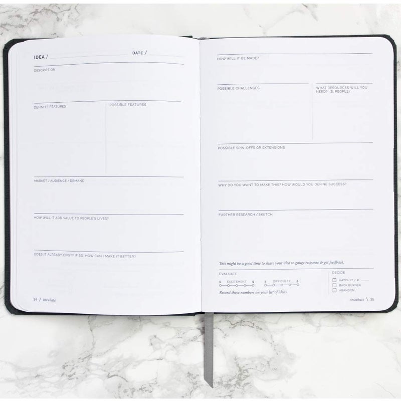 Two Tumbleweeds Hatch Idea Notebook - Idea Journal, Brainstorming Notebook & Project Planner for Entrepreneurs, Project Management, & Business Owners - Slate Gray - 160 Pages, 5.75 x 8.25” - Image 4