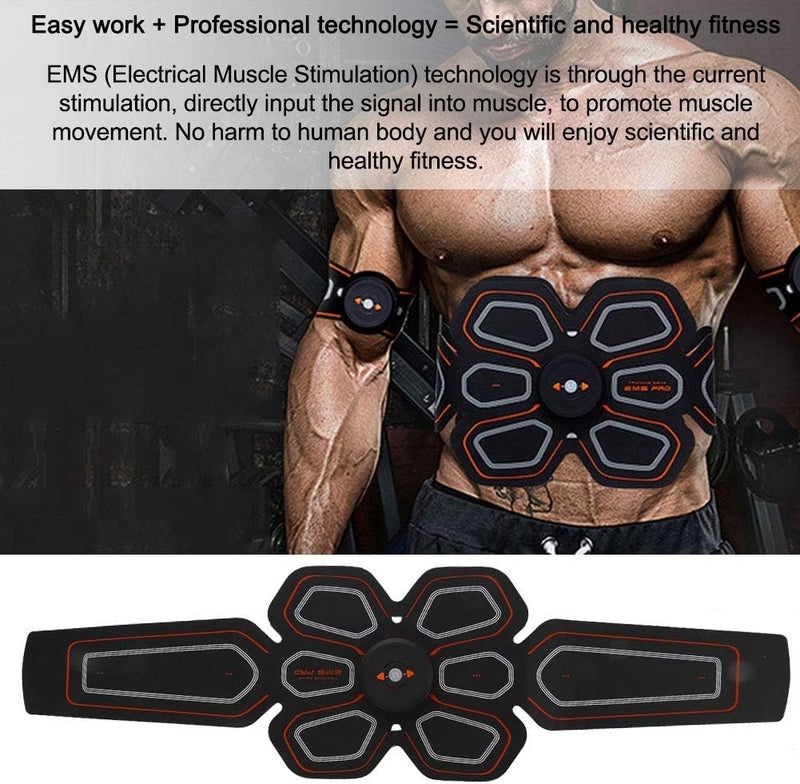 klarako EMS muscle stimulator abdominal trainer, intelligent abdominal muscle EMS stimulator massager fitness training hip belt for women men - Image 3