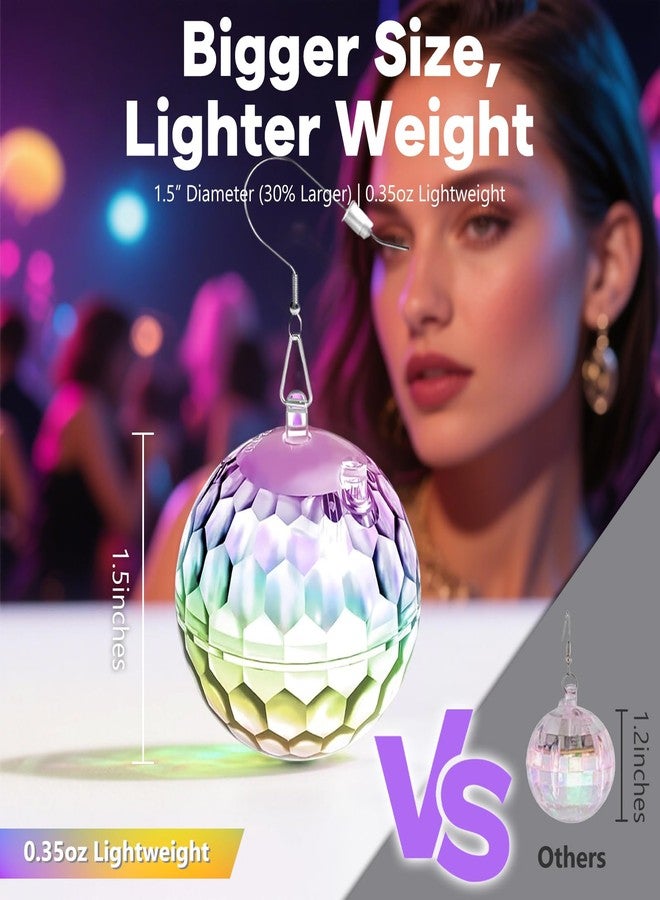 آي سي آي كلوفر أقراط ديسكو مضيئة بتقنية LED - 16 وضع إضاءة، أقراط قابلة لإعادة الشحن، أقراط نيون متدلية متوهجة مستوحاة من موضة السبعينيات والثمانينيات للنساء، تتوهج في الظلام لحفلات الرقص في عيد الميلاد، هدايا عيد الميلاد (تدوم 6 ساعات) - Image 5