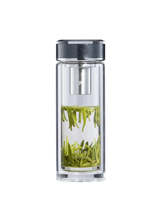 Wanxiang Silver Ion Antibacterial Glass Tea Cup Gift Set Double-Layer Tea Brewing Cup Av12L Moonlight Silver Business Cup 360Ml Water Cup - Image 1