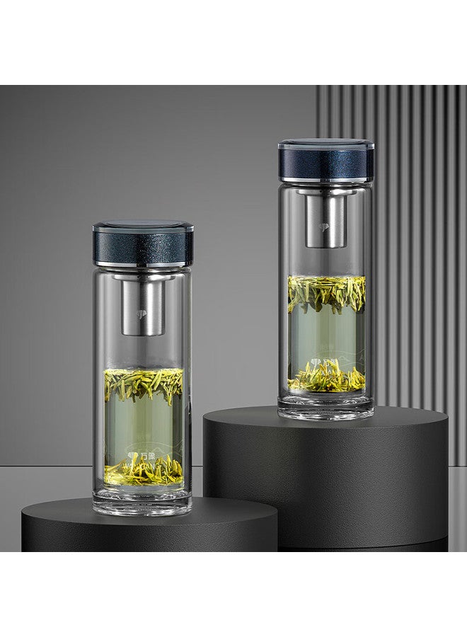 Wanxiang Silver Ion Antibacterial Glass Tea Cup Gift Set Double-Layer Tea Brewing Cup Av12L Moonlight Silver Business Cup 360Ml Water Cup - Image 2