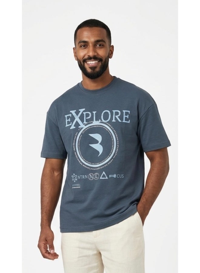 Men's blue-gray T-shirt - Image 2