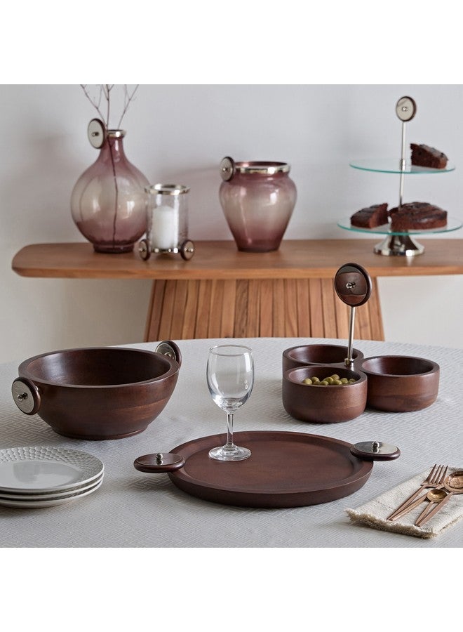 Home Box Obje Wooden Bowl with Wheel Handle 33 x 11.5 x 25.5 cm - Image 4