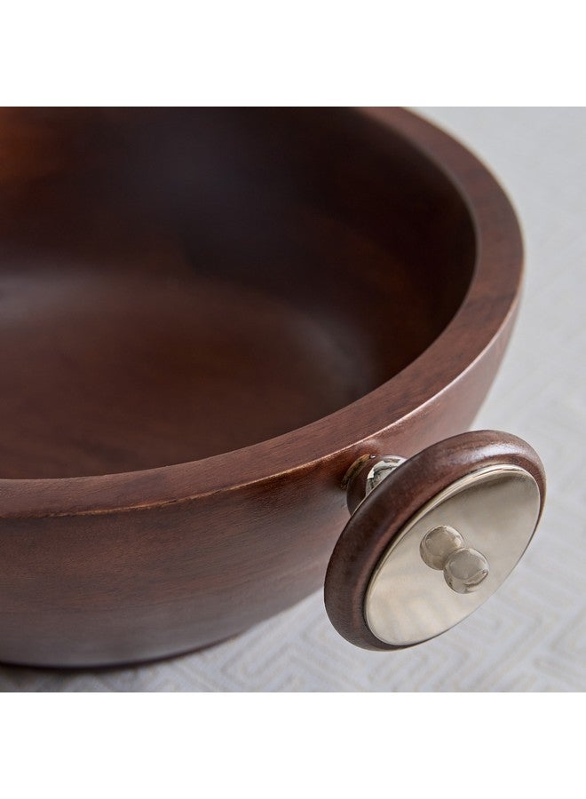 Home Box Obje Wooden Bowl with Wheel Handle 33 x 11.5 x 25.5 cm - Image 3