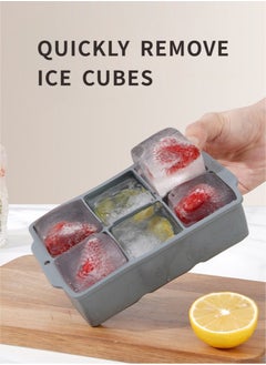HieerBus Large Ice Cube Tray with Lid, Stackable Big Silicone Square Ice Cube Mold for Frozen Treats, Easy Release BPA Free  - Image 3