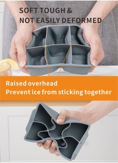 HieerBus Large Ice Cube Tray with Lid, Stackable Big Silicone Square Ice Cube Mold for Frozen Treats, Easy Release BPA Free  - Image 5
