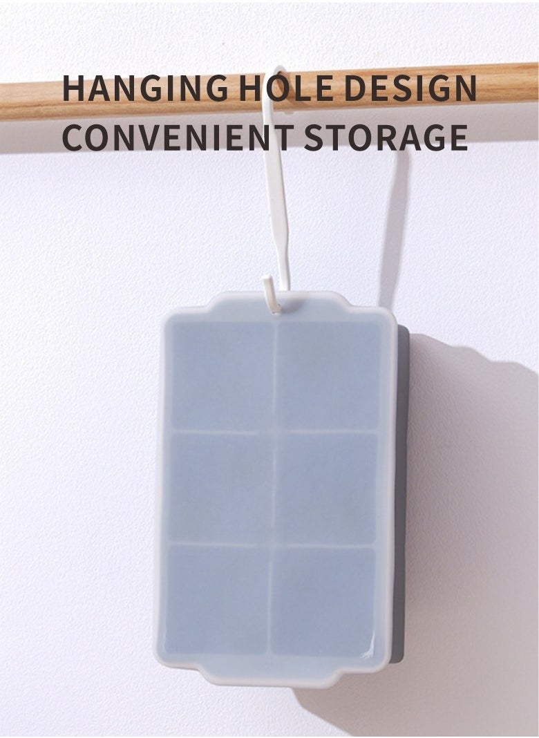 HieerBus - Large Ice Cube Tray with Lid, Stackable Big Silicone Square Ice Cube Mold for Frozen Treats, Easy Release BPA Free - Image 1