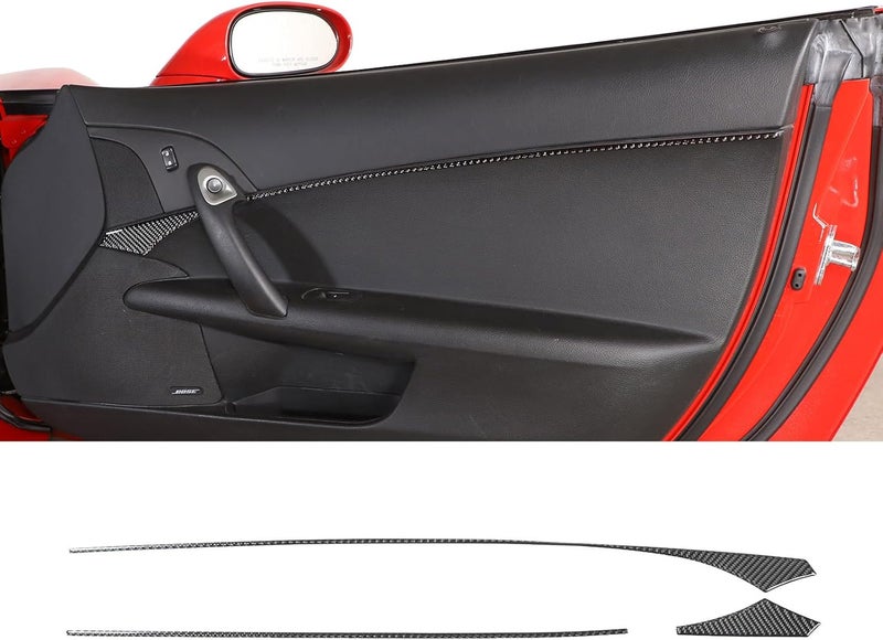 PIUGILH Real Carbon Fiber Door Panel Cover Trim for Corvette C6 Z06 ZR1 (2005-2013) - 3PCS - Image 1