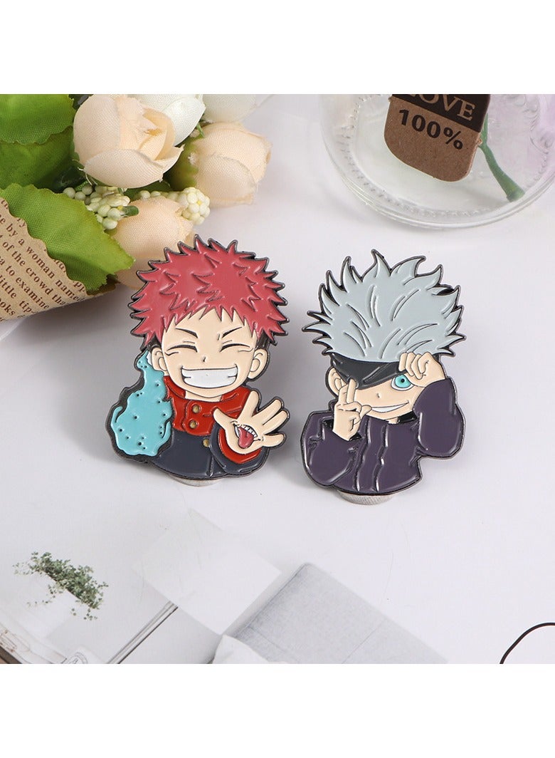 Jujutsu Kaisen Itadori Yuji Satoru Gojo Badges Brooches Pins Anime Cartoon Figure Enamel Pin - Image 1