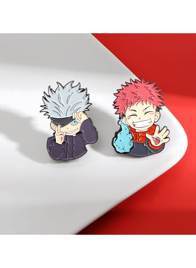Jujutsu Kaisen Itadori Yuji Satoru Gojo Badges Brooches Pins Anime Cartoon Figure Enamel Pin - Image 2
