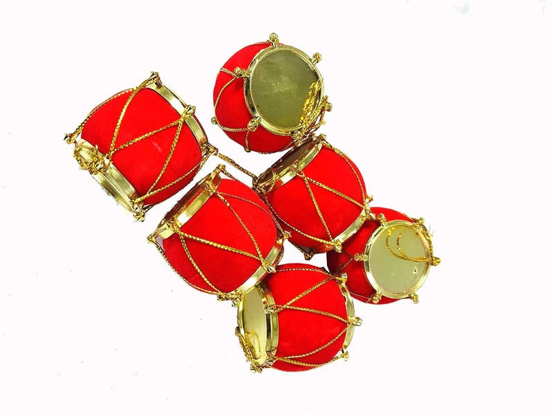 Evisha 6 Drum 6 Santa 12 Velvet Balls Red Theme Christmas Tree Hanging Ornaments and 4 Ft Artificial Christmas Tree for Christmas Party Decoration - Image 3