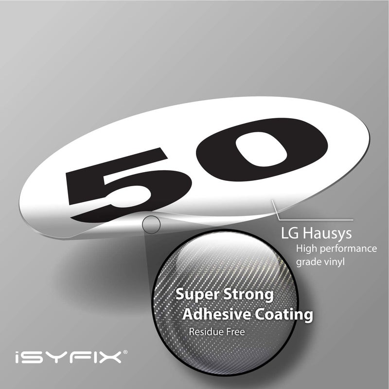iSYFIX White Consecutive Number Stickers – 1 to 50, 4-inch, 1 set – Vinyl Self Adhesive Premium Decal, Ideal for Inventory, Storage, Organizing, Boxes, Bins, Toolbox, Lockers & More, Indoor/Outdoor - Image 3