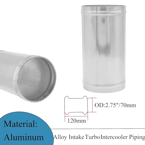 YSIL Intercooler Pipe Air Intake Tube OD 27570mm Length 472120mm Straight Aluminum Universal Hose Joiner Pipe Connector with 2 Clamps - Image 3
