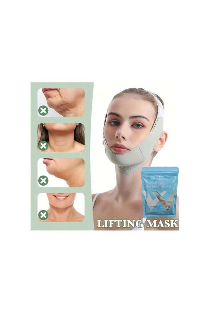 Loquat Double Chin Reducer,V Line Mask Face Lifting Strap,Face Lift Chin Strap Sculpting Tool,Reusable Face Shaper and Lifting Belt,Chin Up Eliminator,Exclusive Formula For Efficient Improvement(Green) - Image 2