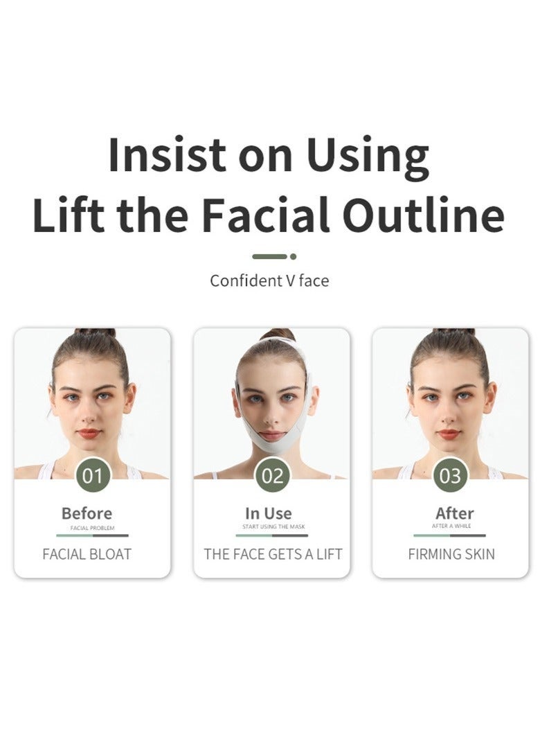 Loquat Double Chin Reducer,V Line Mask Face Lifting Strap,Face Lift Chin Strap Sculpting Tool,Reusable Face Shaper and Lifting Belt,Chin Up Eliminator,Exclusive Formula For Efficient Improvement(Green) - Image 3