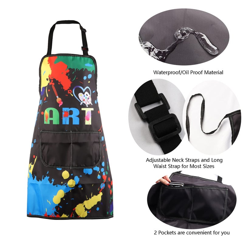 MBMSO Painting Artist Apron with Pockets Artist Painter Gifts Art Lover Gift for Art Teacher Student Painter Apron Waterproof (Love Art apron-black) - Image 5