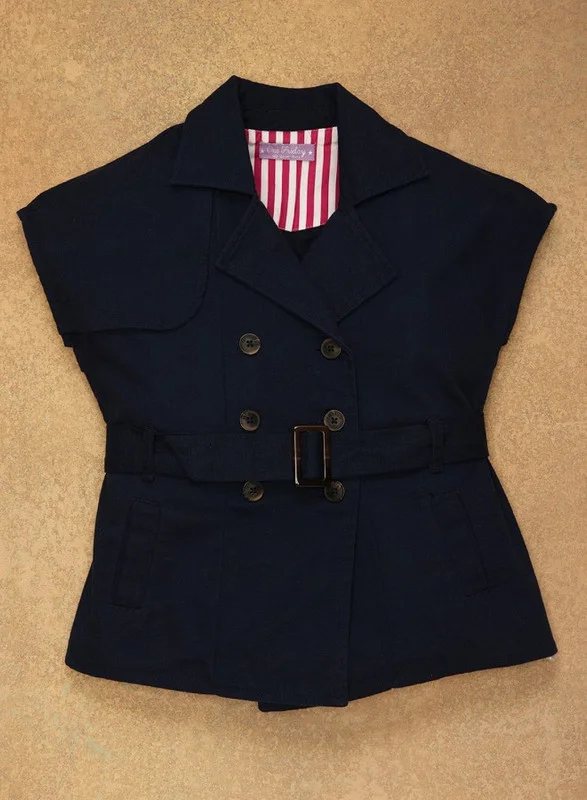 One Friday One Friday Kids Girls Navy Blue Solid Jacket