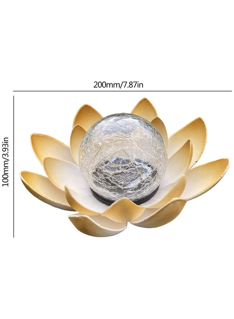 GGOOT Solar LED Lotus Flower Outdoor Solar Powered Ball Garden Lotus Flower LED Light Lantern Fence Path Patio Lawn Landscape Table Lamp Decor  - Image 2