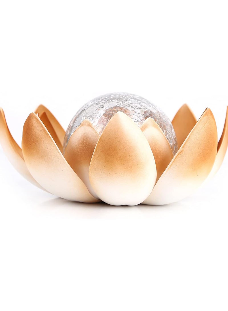 GGOOT Solar LED Lotus Flower Outdoor Solar Powered Ball Garden Lotus Flower LED Light Lantern Fence Path Patio Lawn Landscape Table Lamp Decor  - Image 4