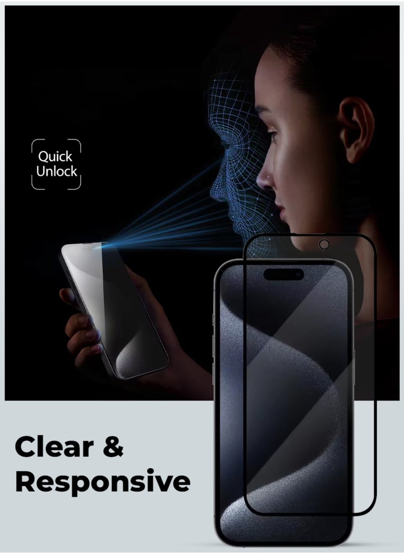 glassology 3Pack Privacy Screen Protector for iPhone 16 - 6.9'', Easy Install, Case-Friendly, Anti-Spy, Anti-Fingerprint, Bubble Free, 100% Privacy Protection, Includes Installation Tool  - Image 5