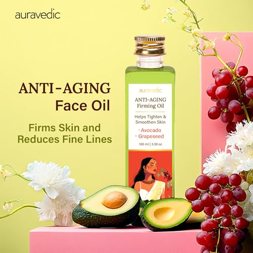 Auravedic AntiAging Firming Face Oil Reduces Fine Lines Firms Improves Elasticity Avocado Grapeseed Saffron Nourishes Dull Dry Skin ParabenFree SulfateFree 338 Fl Oz 100ml - Image 3