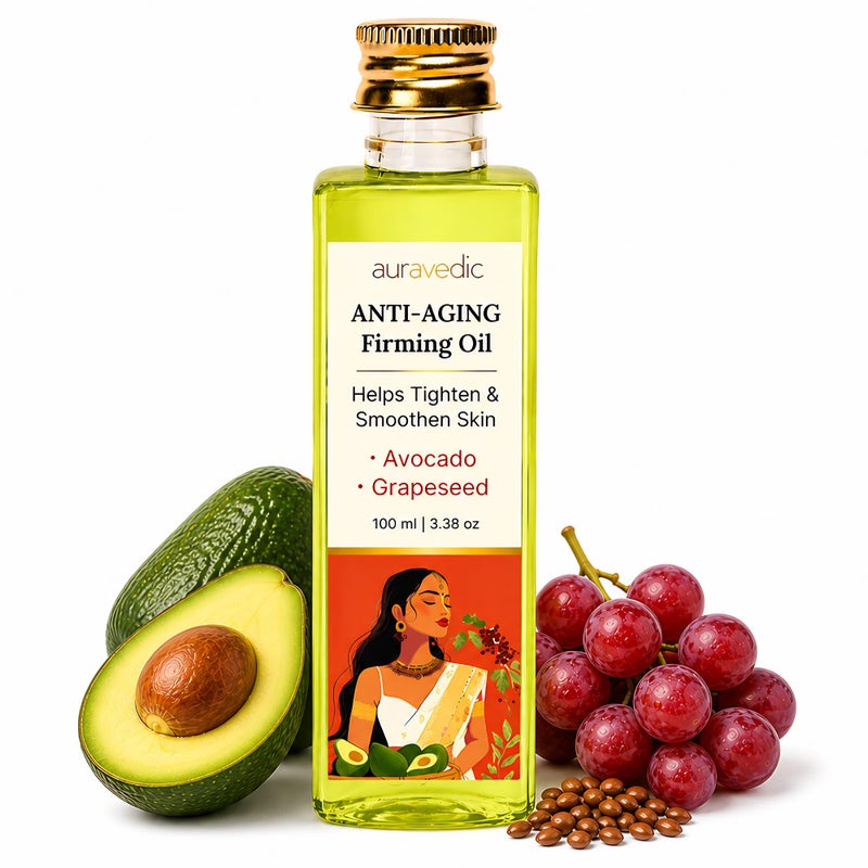 Auravedic AntiAging Firming Face Oil Reduces Fine Lines Firms Improves Elasticity Avocado Grapeseed Saffron Nourishes Dull Dry Skin ParabenFree SulfateFree 338 Fl Oz 100ml - Image 2