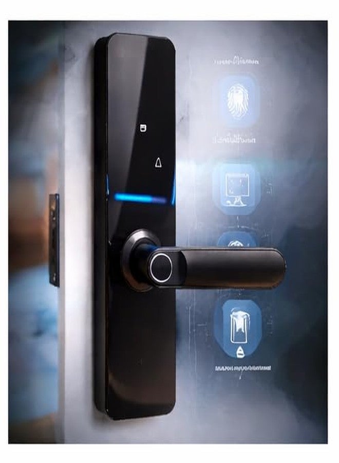 قفل Decsy الذكي | قفل ذكي | قفل رقمي للباب الرئيسي 4 في 1 | 4 أوضاع دخول | بصمة الإصبع، RFID، رمز PIN، مفتاح | للمنازل والمكاتب | أسود مطفي | ضمان سنتين - Image 4