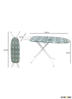 CARONIC Ironing Board with Heat Resistant Cover Large Adjustable Height Folding Ironing Board Thick Felt Cushion  - Image 3