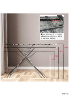 CARONIC Ironing Board with Heat Resistant Cover Large Adjustable Height Folding Ironing Board Thick Felt Cushion  - Image 4