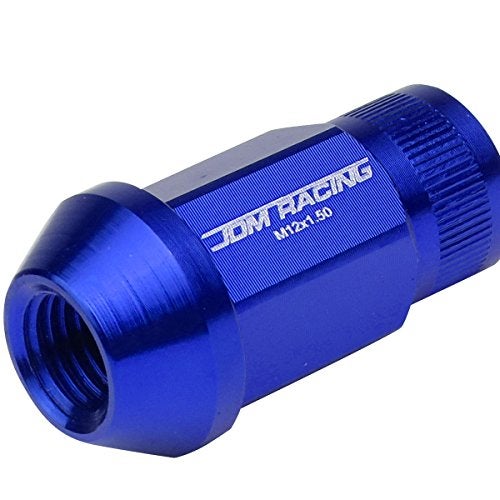 DNA MOTORING LNZTL902115BL 20Pcs M12 x 15 25mm OD45mm Height Steel Open End Wheel Lug Nuts with Deep Drive Extension Blue - Image 3