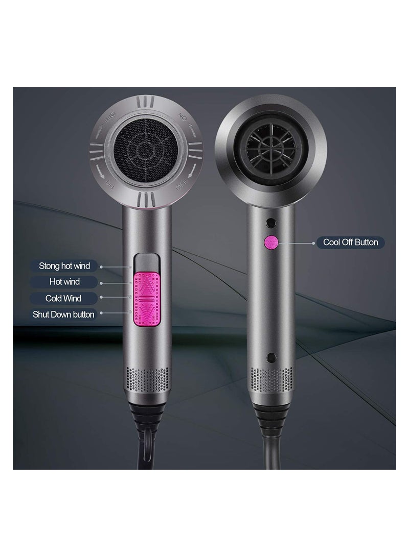 general Professional Hair Dryer 2000W Powerful AC Motor Quick Drying Ionic Hairdryer with 2 Speed 3 Heat Setting, Cool Shot on with 1 Diffuser  2 Concentrator for Multi Women Man Hairstyles - Image 3