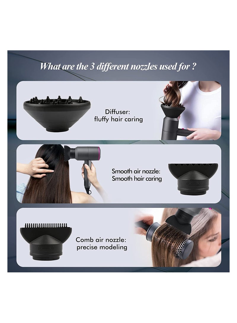 general Professional Hair Dryer 2000W Powerful AC Motor Quick Drying Ionic Hairdryer with 2 Speed 3 Heat Setting, Cool Shot on with 1 Diffuser  2 Concentrator for Multi Women Man Hairstyles - Image 5