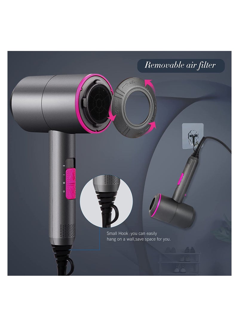 general Professional Hair Dryer 2000W Powerful AC Motor Quick Drying Ionic Hairdryer with 2 Speed 3 Heat Setting, Cool Shot on with 1 Diffuser  2 Concentrator for Multi Women Man Hairstyles - Image 4