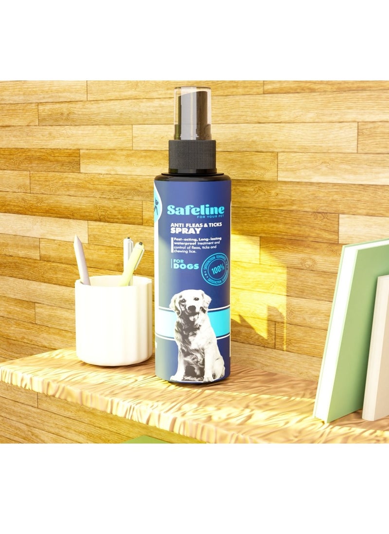 Safeline - Anti-Fleas & Ticks Spray For Dogs 120ml - Image 1