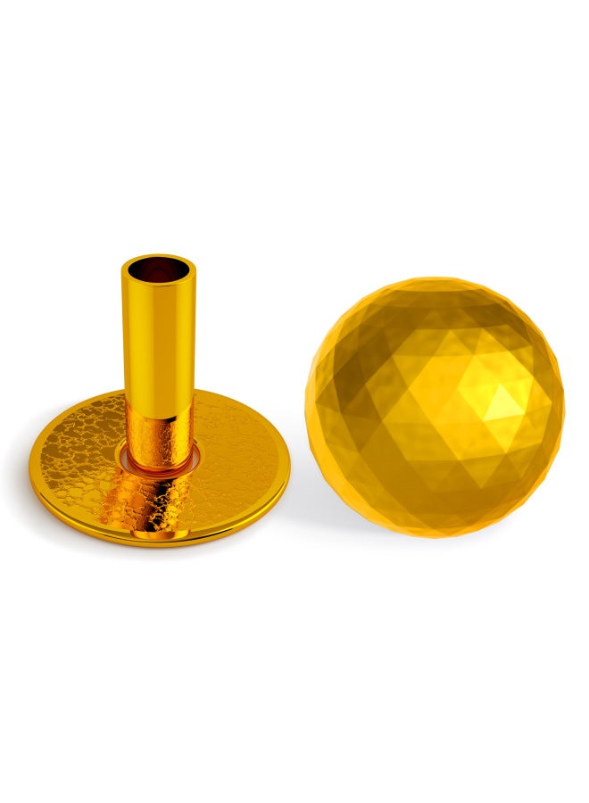 Boxing Fighter/QANBA Prism American Electroplating Oval Ball Head Rocker Accessories Prism Electroplating Rocker Ball-Product Color:Boxing Fighter Prism Ball Electroplated Gold Suit  - Image 1